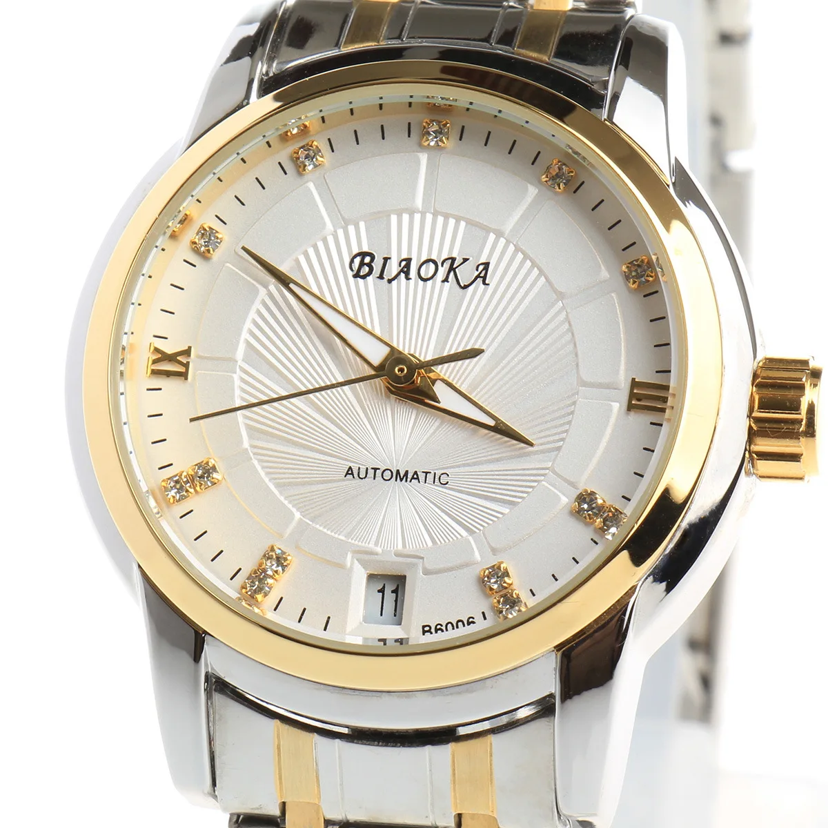 BIAOKA брендовые новые модные золотые часы Стильные стальные женские часы классическое механическое платье Скелет водонепроницаемые часы reloj mujer