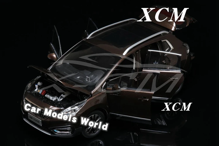 Литая под давлением модель автомобиля для всех новых 3008 SUV 1:18(коричневый)+ маленький подарок