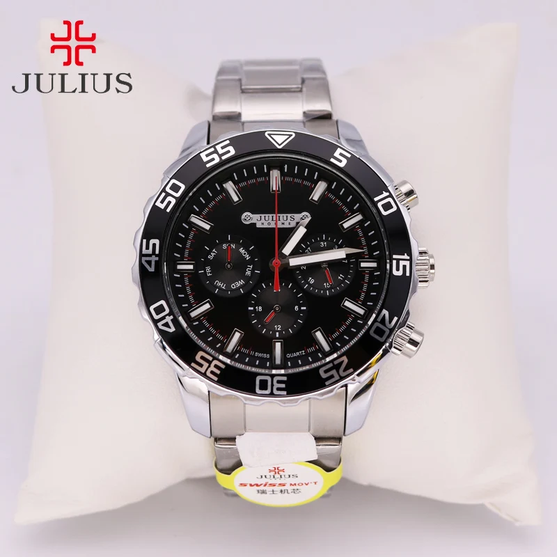 

Real Functions Julius Men's Watch Hours ISA Mov't Business Dress Bracelet Stainless Steel Boy Birthday Christmas Gift