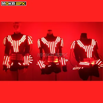 

Christmas LED Costume LED Robot Suit Costume women LED Luminous Clothing Dance Wear For Night Clubs Party KTV Supplies
