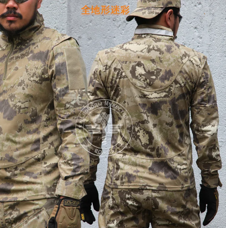 Камуфляжная футболка с длинными рукавами для мужчин, тактическая охотничья одежда, военная, походная, страйкбол, Wargame sortswear gear - Цвет: Mountain camo