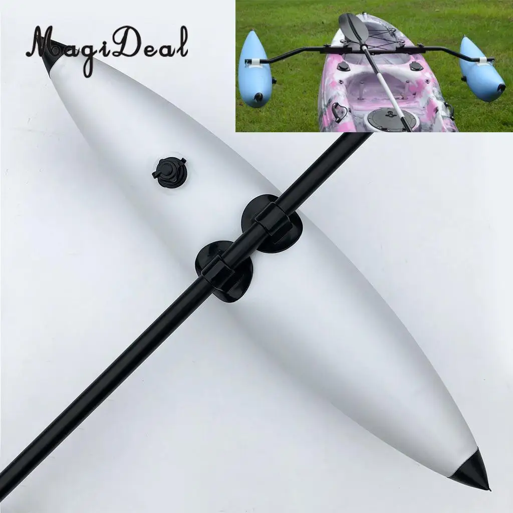 

MagiDeal Kayak Canoe Fishing 2 Inflatable Outrigger Stabilizer with 2 Paddle Clips for Rowing Boat Fishing Paddling Beginners