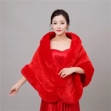 Теплые ботинки красного цвета, накидка из искусственного меха, подходит для Обёрточная Бумага Зимний жакет-болеро куртка Свадебные аксессуары плащ-накидка, накидка шали шарфы недорогие