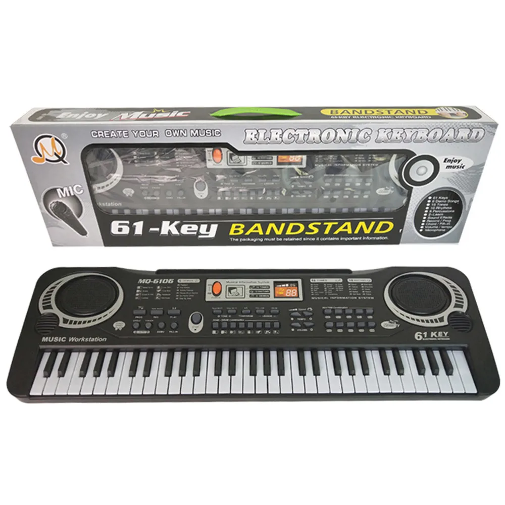  61 Keys Black Digital Music Electronic Keyboard Key Board Electric Piano Kids Gift Musical Instrume