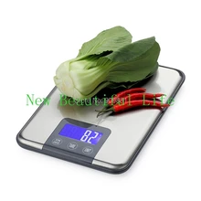15KG 1g Large Kitchen Electronic Scales Max Capacity 15kg Digital Food Weight Balances Slim Stainless Steel Scale Touch Button