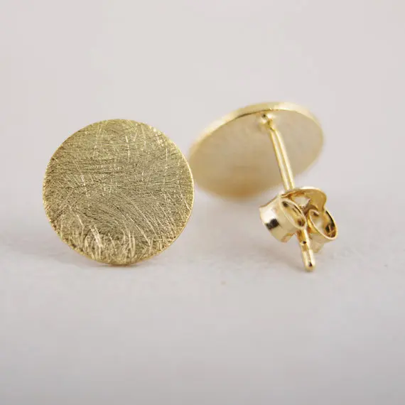 

New Arrival Fashion Brushed Circle stud Earrings Simple Tiny Stud color gold/rose gold 30 pairs/lot Free Shipping ED013