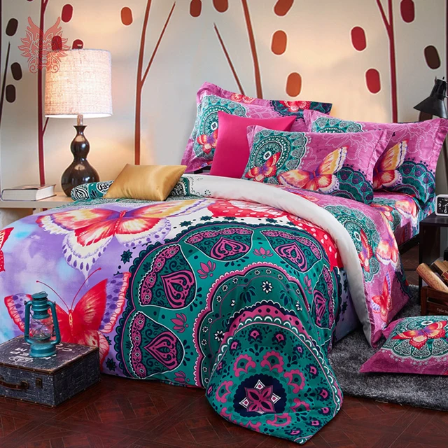 duvet cover bed sheet pillow case4pcs set sp2318 100 cotton multi multi colored sheet sets