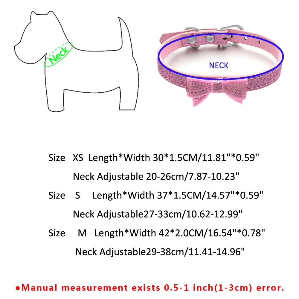 Ошейник для собак с блестящими пайетками из искусственной кожи, ошейник для щенков, блестящий бант, галстук-бабочка, ошейники для чихуахуа, Йоркцев, аксессуары