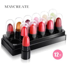 12 шт./компл. Мини Милая 9 цветов Губная Помада 3 шт. бальзам для губ дорожный набор Водонепроницаемый Цвет губ 1.2gx12 высокое качество губ макияж бренд