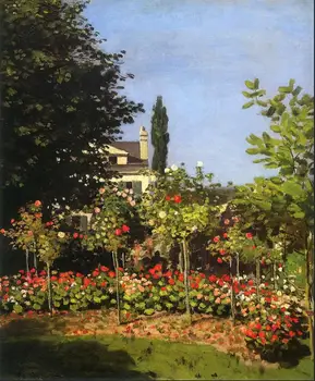 

High quality Oil painting Canvas Reproductions Garden in Bloom at Sainte-Addresse (1866) by Claude Monet hand painted