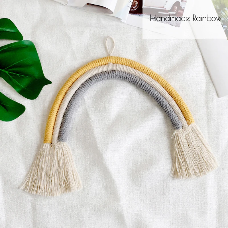 

Kids Room Decoration Small Rainbow Hanging Ornament Handmade Rainbow Wall Hanging Nordic Home Decoration Scandinavian Kids Room