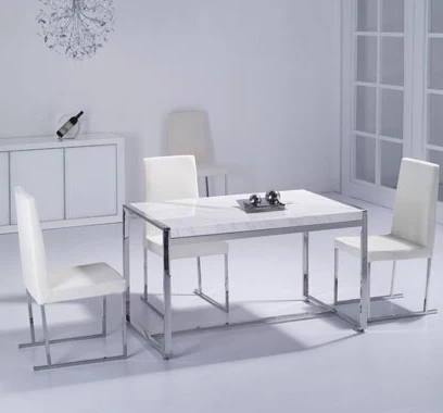 A3010 Upscale Fashion Stainless Steel Dining Table Marble Dining