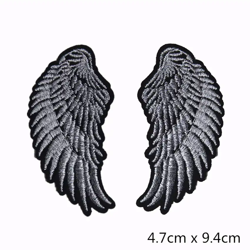 plateado decoraci/ón dorado talla /única Parche para planchar de alas bordadas con lentejuelas para ropa 1 par