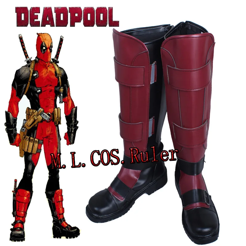 Quality x-men deadpool cosplay shoes superhero custom for Helloween Quality x-men deadpool cosplay shoes superhero custom for Helloween