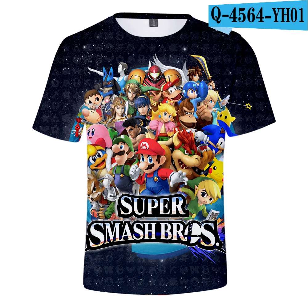Супер Smash Bros. Повседневная Детская летняя футболка с 3D принтом из таркова, лидер продаж года, футболка с короткими рукавами, большие размеры - Цвет: Зеленый