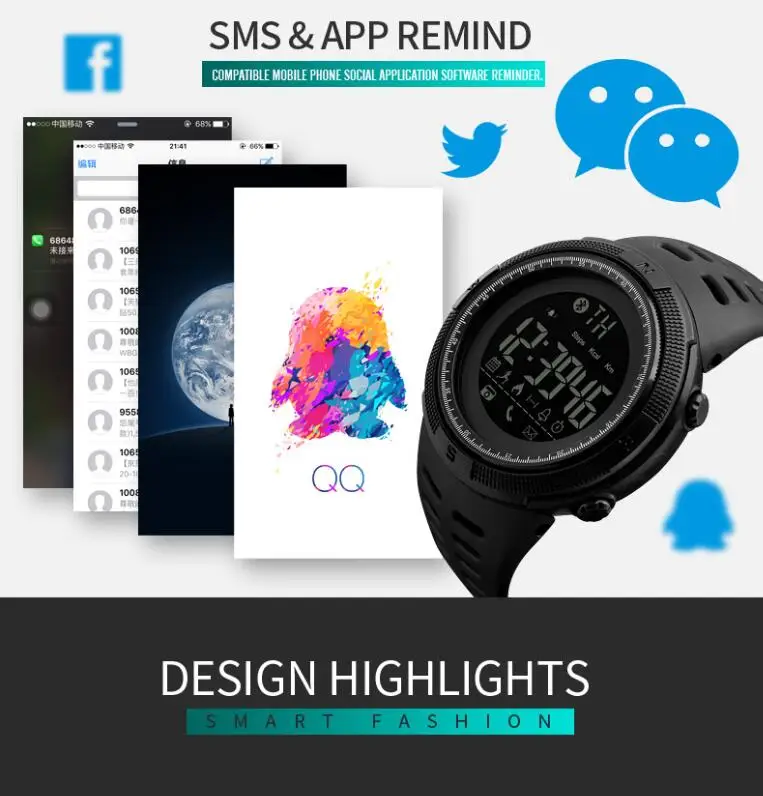 Новинка 2019 Смарт часы SFMEI с Bluetooth для Apple IOS Android цифровые водонепроницаемость 50 м