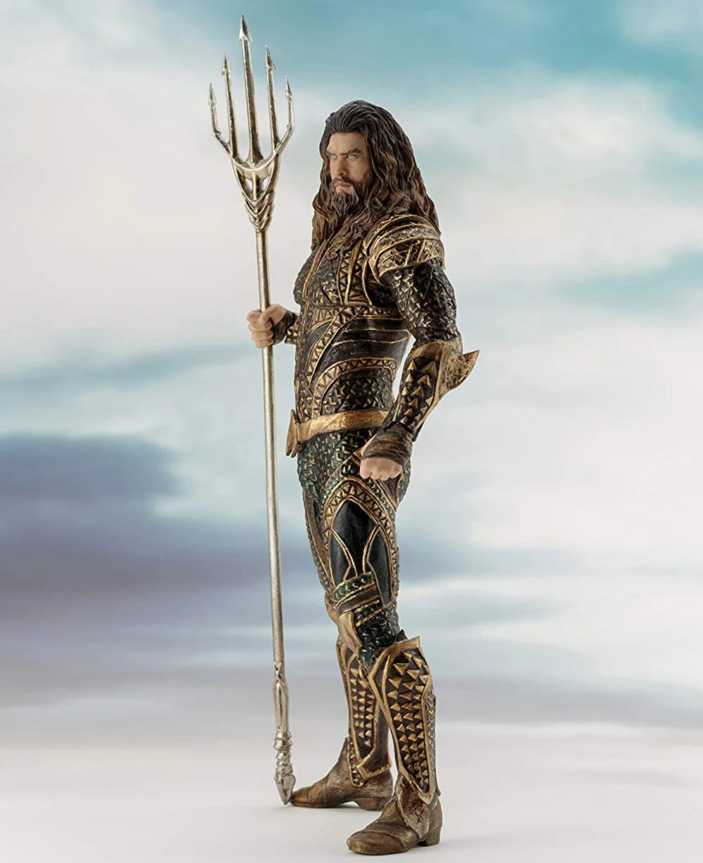 

New Comic Film DC Super Hero Statue Justice League Aquaman Orin with Trident Kotobukiya Figure Model Toys