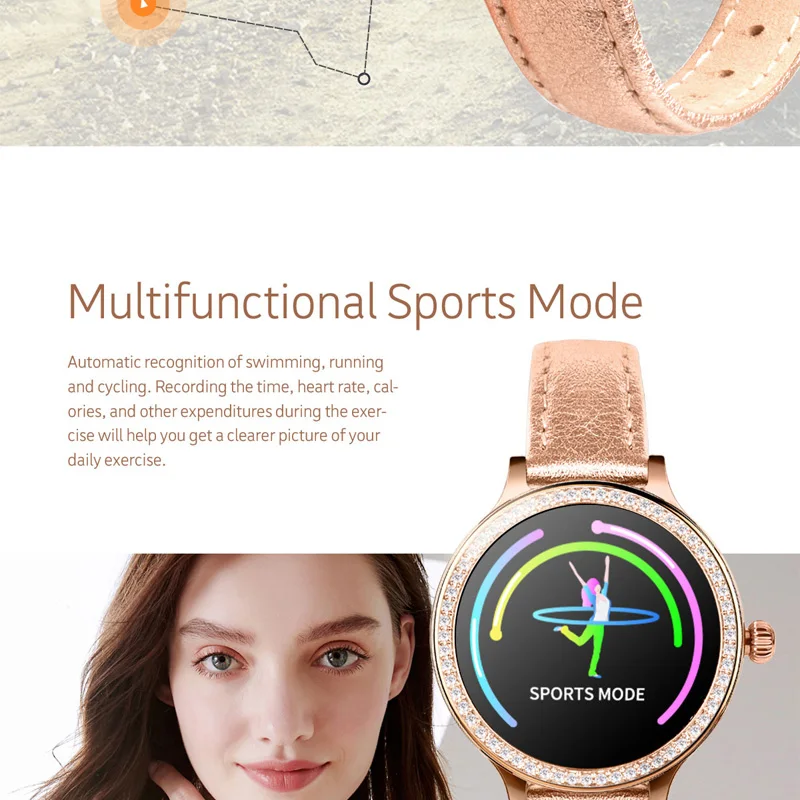 ESEED M8 Women smart watch IP68 Waterproof Lady Smart Band Heart Rate Monitor Fitness Tracker Bracelet smartwatch android ios