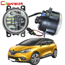 Cawanerl для Renault Scenic 2003-2015 автомобиля 4000LM светодио дный лампы Туман света + Angel Eye DRL дневные ходовые огни 12 В высокий яркий
