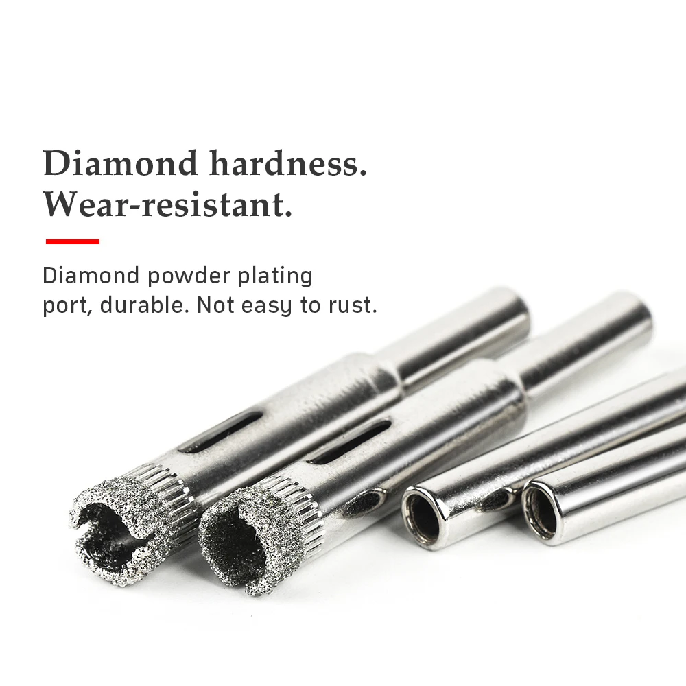 10Pcs Diamond Coated Core Hole Saw Drill Bit Set For Tile Glass 3/4/5/6/8mm For Tile Ceramic Glass Dremel Accessories