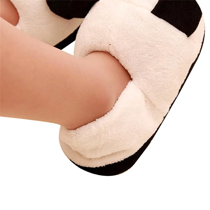 2019  Men Panda Winter Warm Plush Antiskid Indoor Home Slippers pantuflas Mans footwear men shoes 40JA2902