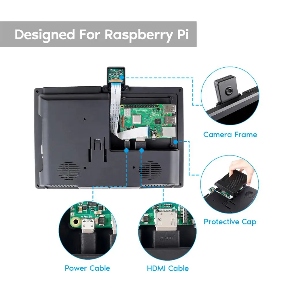 SunFounder 10.1'' IPS Raspberry Pi Monitor 1280×800 High Resolution Rascreen LCD Display for Raspberry Pi