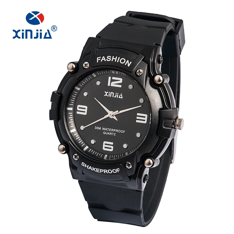 XINJIA Brand Popular Japan Movement Men Quartz Watch Dive Running 30M Fashion Outdoor Sport Wristwatches For Swimming Diver - Цвет: 0101 Black