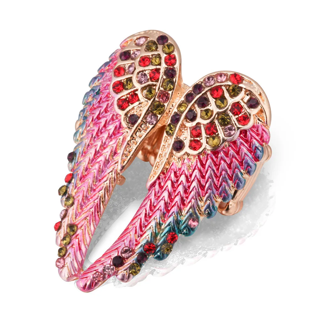 

Multi color Angel wings stretch ring elasticity adjustable lady rings