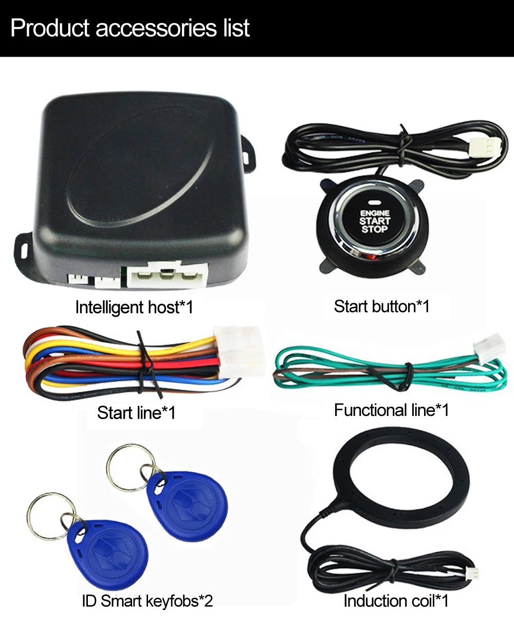 Universal 12 V carro um botão iniciar