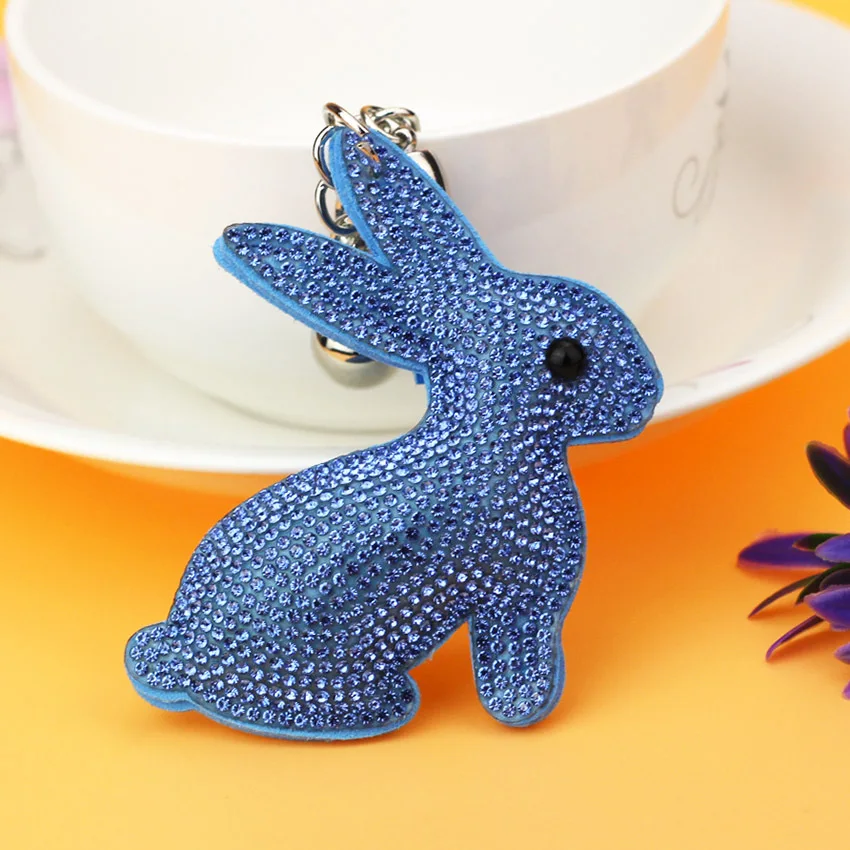 

Full Crystal Rabbit Key Chains Rings Holder Noble Purse Bag Buckle Pendant For Women Keyrings KeyChains 6C2367