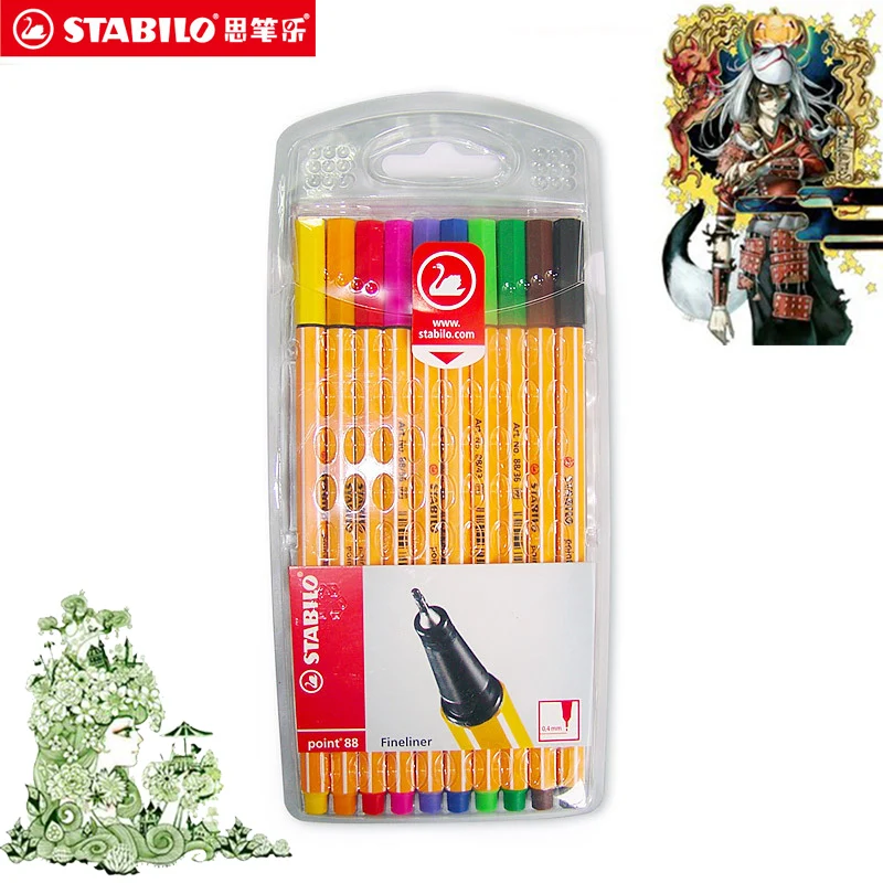 

10/20Pcs/Set Geramy STABILO Swan 88 Resurrect 0.m Fiber Pen Stabilo Art Sketch Pen Paperlaria Art Marker For Animation Manga