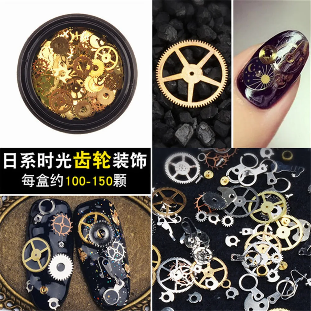 

Nail Art Decorations Alloy Thin Time Gears Design Nails Accessories Rhinestones Tools For Beauty Nails Manicure Supplies 1 Box