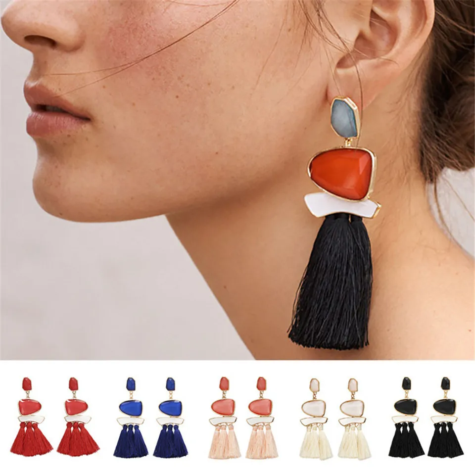 

Ruberthen New Design Exaggerated Design Earrings Women`s Individual Bohemia Style Earrings High Quality Tassel Jewelry