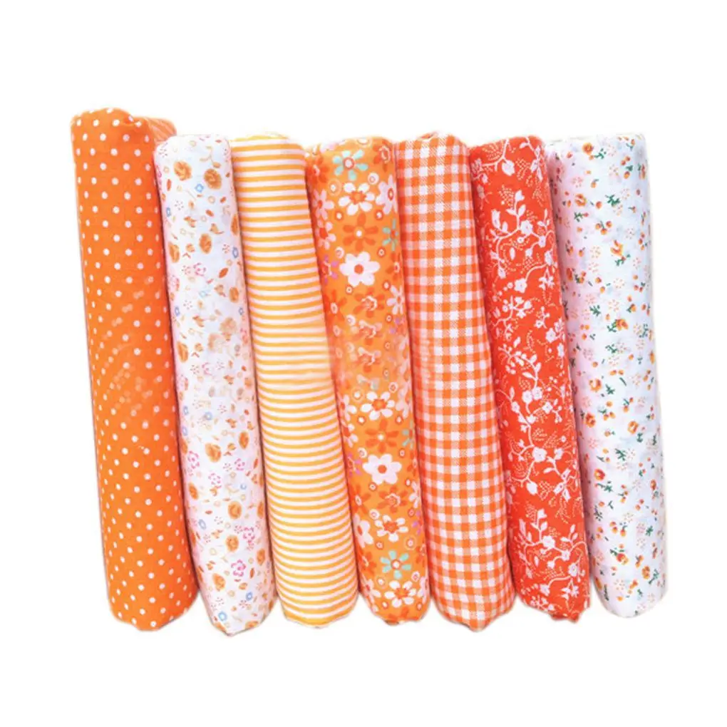 

7pcs/set Cotton Cloth Textile Craft Fabric Bundle Patchwork Fabric DIY Sewing Quilting Floral Printed Fabric