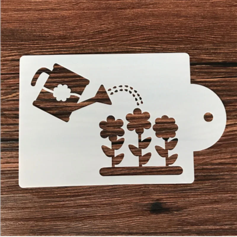 

1PC Simple kettle watering flowers Shaped Reusable Stencil Airbrush Painting Art DIY Home Decor Scrap booking Album Crafts