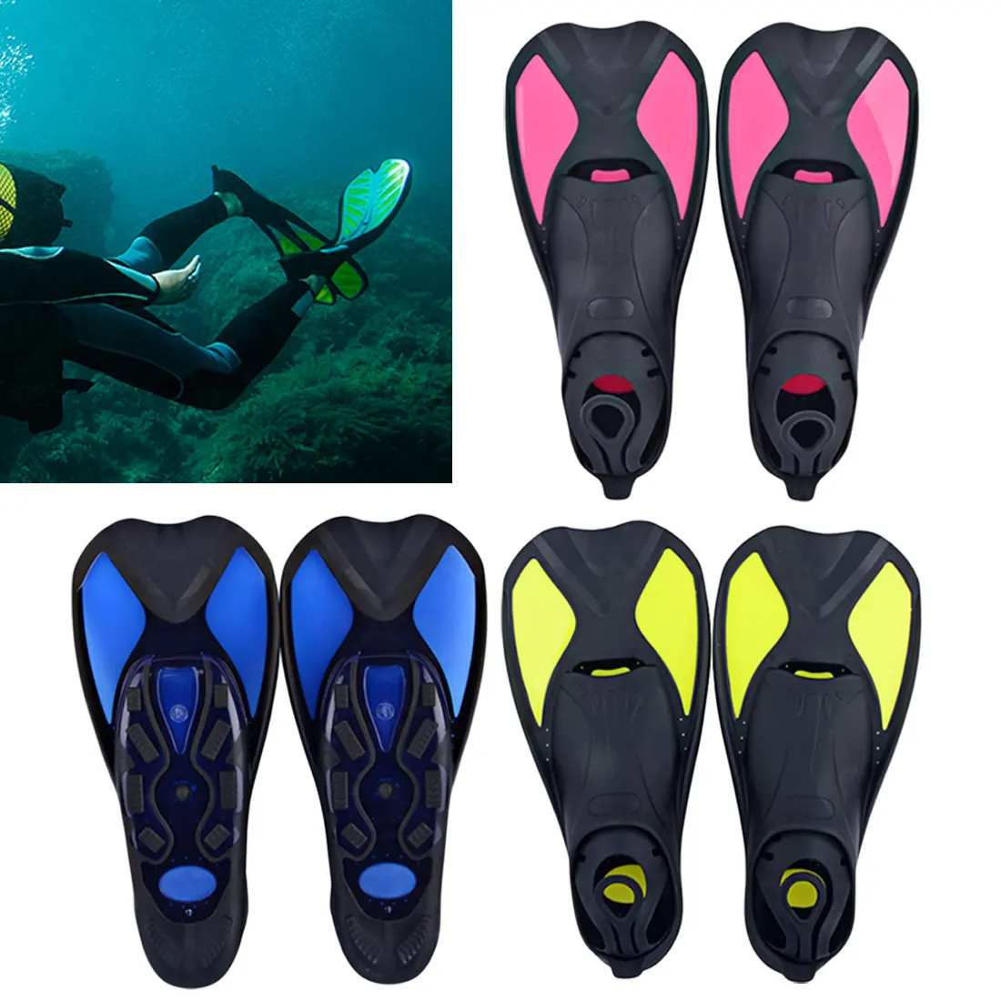 1 Pair Diving Swimming Fins Snorkeling Foot Flipper Flexible Comfort