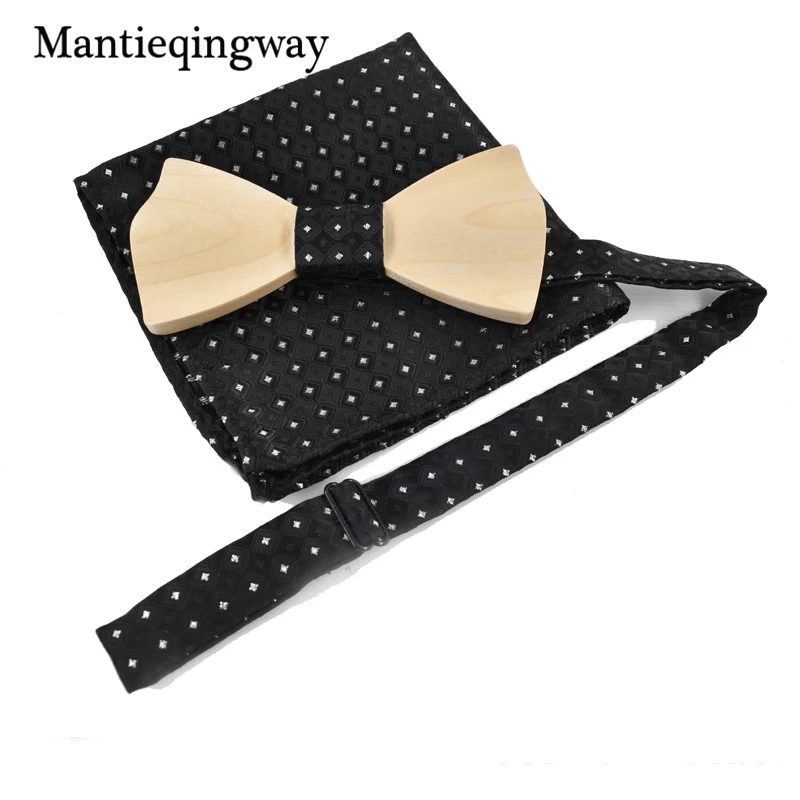 Mantieqingway бренд свадебный деревянный мужской галстук-бабочка носовой платок Набор формальный мужской ручной работы деревянный галстук галстуки-бабочки