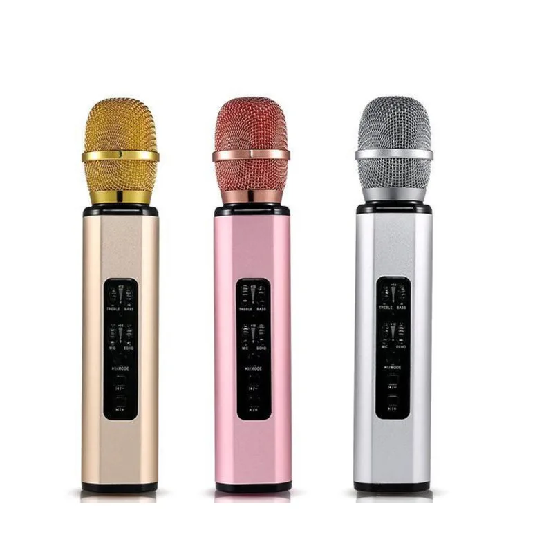 

K6 Mobile Phone Wireless Bluetooth Microphone Portable Karaoke Player Dual Speaker For Home Ktv Without Memory Card