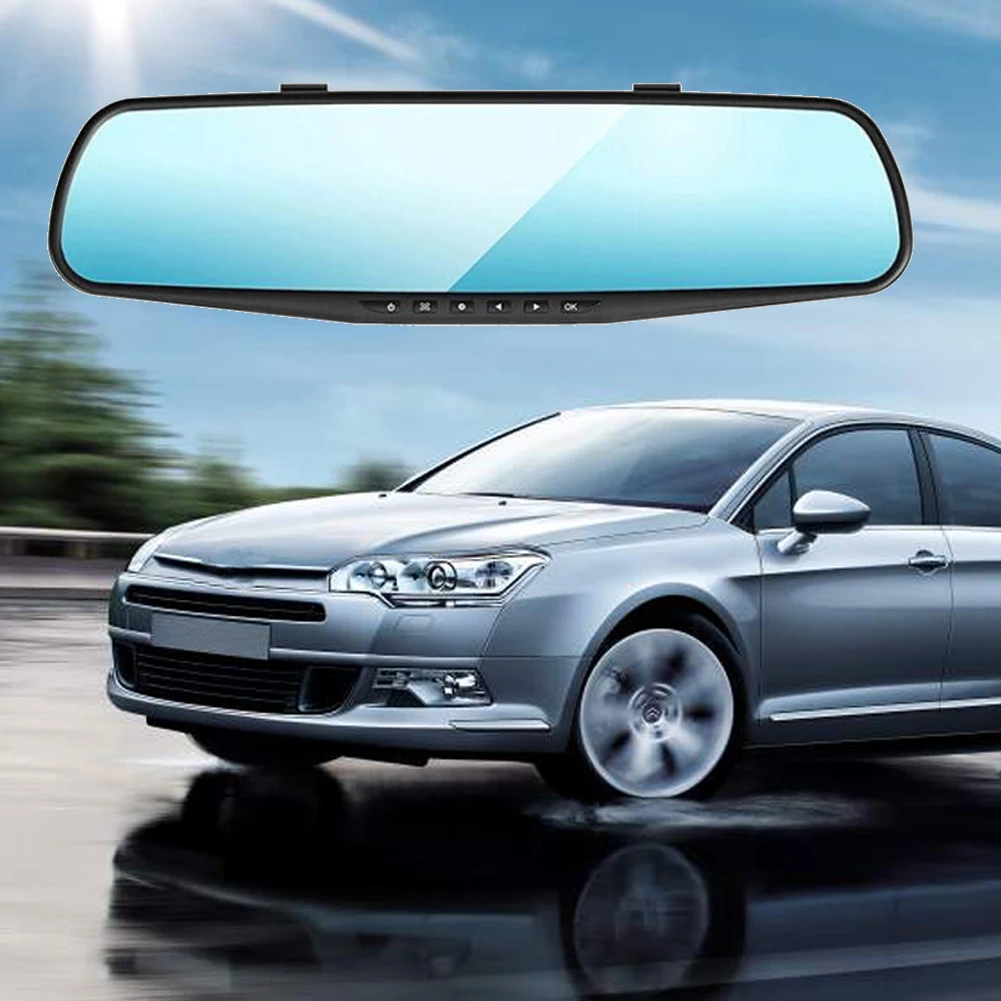 

New Dual Camera HD 1080P 4.3'' 140 Degree Car Rearview Mirror Dash Cam G-Sensor Recorder Video wide angle video Recorder DVRS
