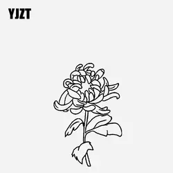 YJZT 10,8 см * 16,4 см Виниловая наклейка на машину этикета благородство хризантемы черный/серебристый C23-0530