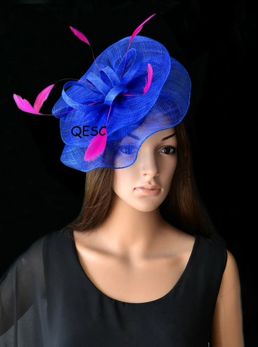 New Feather Sinamay Fascinator Hats For Wedding Women's Hat,ascot Races