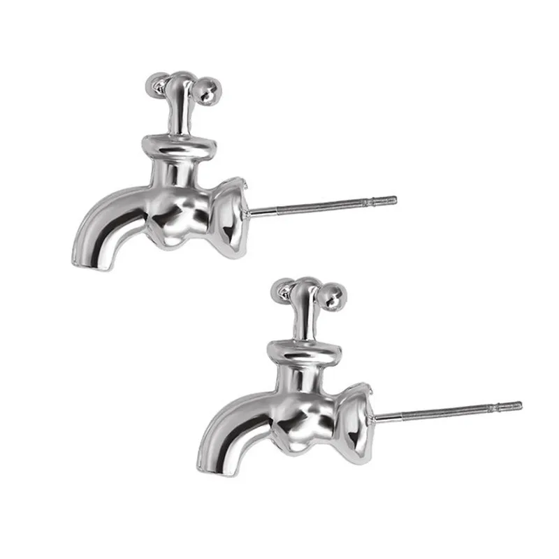 

Funny Exaggerated Three Colors Faucet Earrings Women's Fashion Creative Jewelry Personality Birthday Gifts For Girlfriend