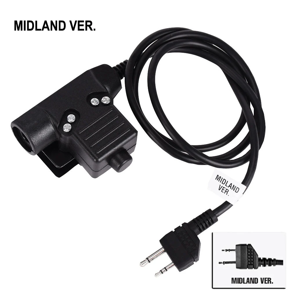 Тактическая гарнитура PTT Plug для KENWOOD Walkie Talkie ICOM Midland Motorola Radio Phone Military адаптер U94