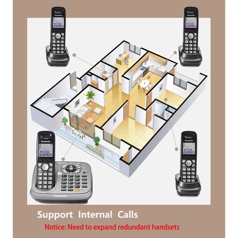  Bluethooth Fuction DECT 6.0 Digital Cordless Landline Telephone With Answer System Keyboard Handfre