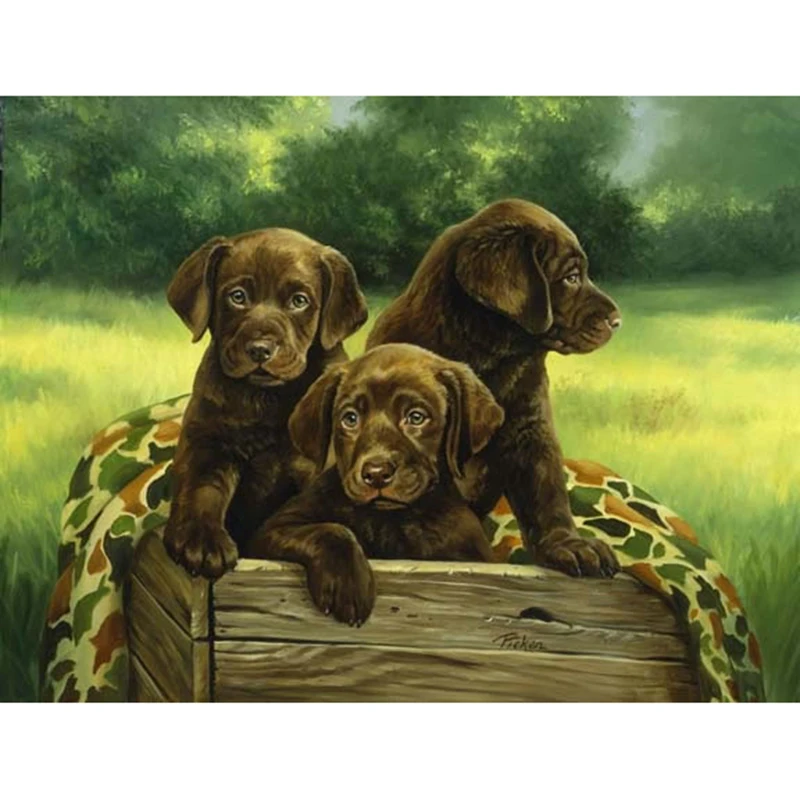 

5D DIY Diamond Painting Labrador painting Full Diamond Embroidery Black Dog Cross Stitch Mosaic Stickers Home Decoration Art