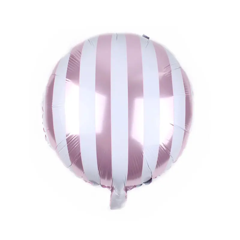 

TSZWJ W-024 The new 18-inch round striped candy aluminum balloon ball wedding site layout decorative balloons high quality