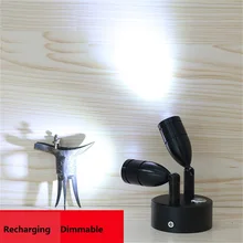 6 Вт перезаряжаемый двойной головкой шкаф li батарея, беспроводной аварийный концентрированный дисплей, витрина шкаф с регулируемой яркостью батарея точечная лампа