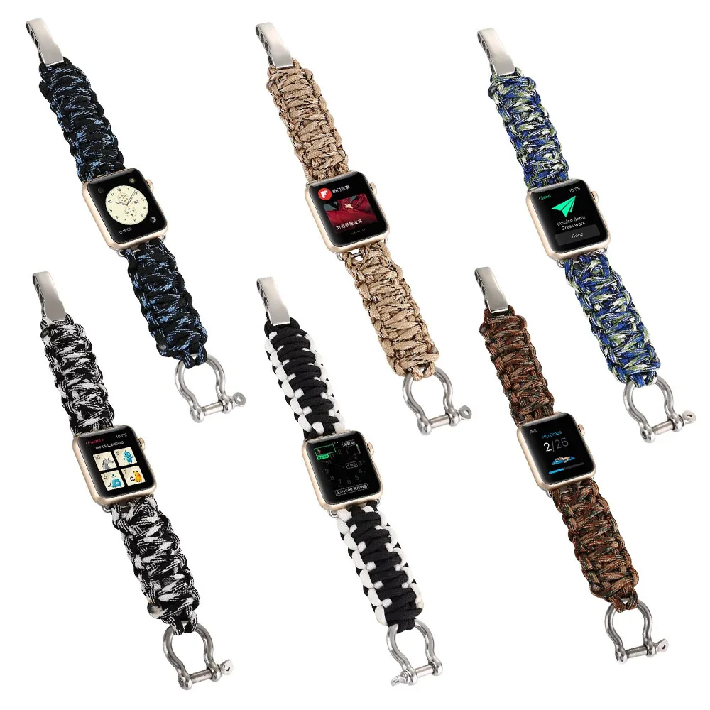 Ремешок для зонта Apple Watch Band 42 мм 38 44 40 нейлоновый спортивный браслет iWatch Series SE 6 5 4 3