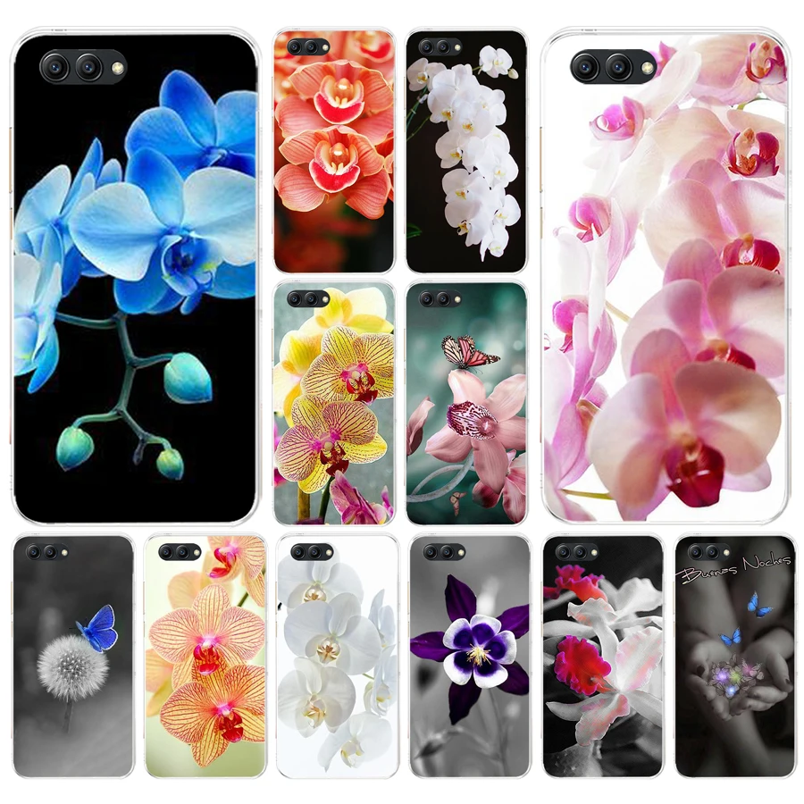 

257FG Orchid Flowers Soft Silicone Tpu Cover Case for Honor 9 10 huawei p10 lite y6 prime 2018 mate 10 lite play p smart