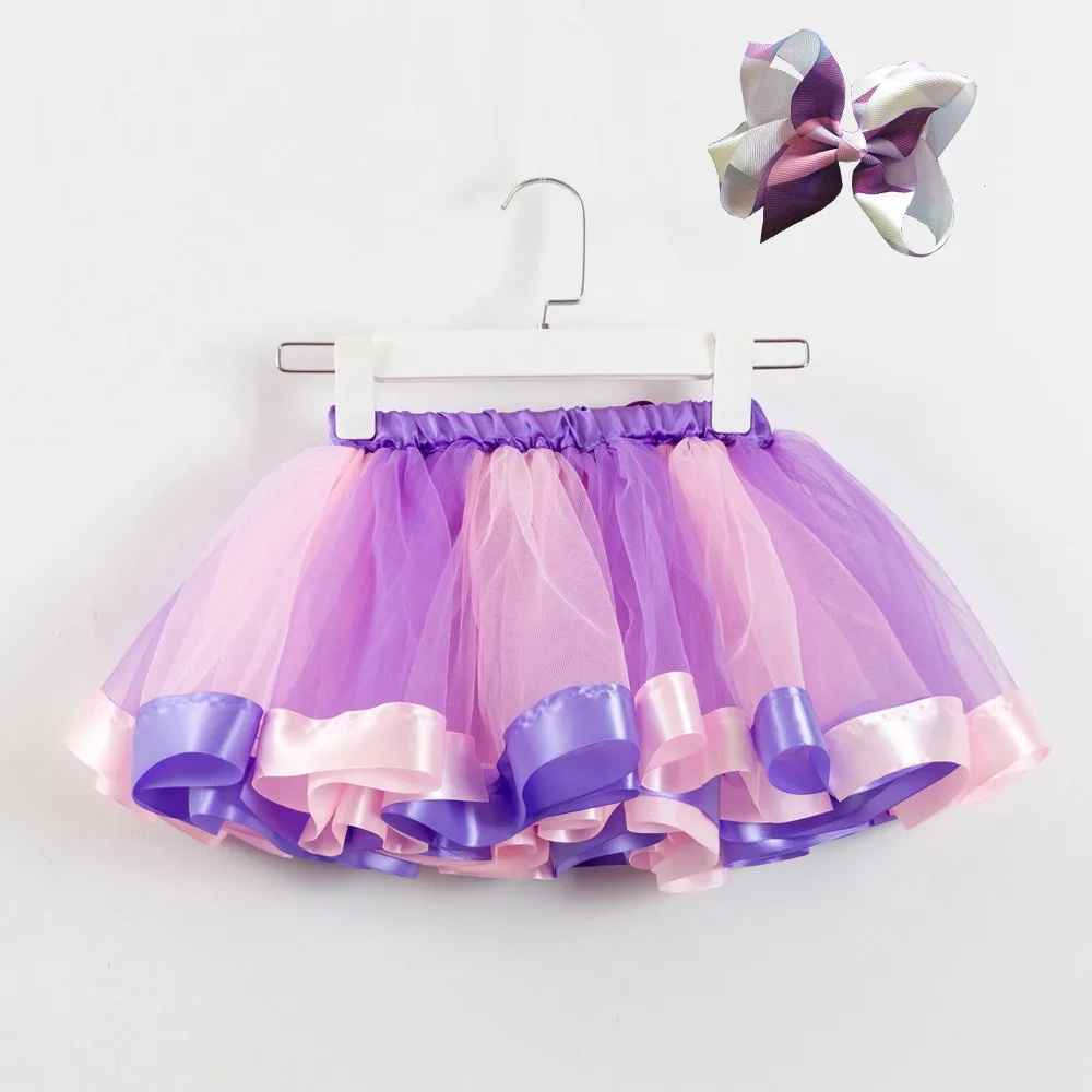 Детские вечерние балетные пачки для девочек, костюм для малышей юбка+ заколка для волос с бантом, юбка для девочек vetement enfant fille, юбка-пачка